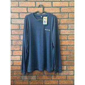 NBA Adidas Pelicans Basketball Pullover Long Sleeve Size Medium Navy Blue NWT